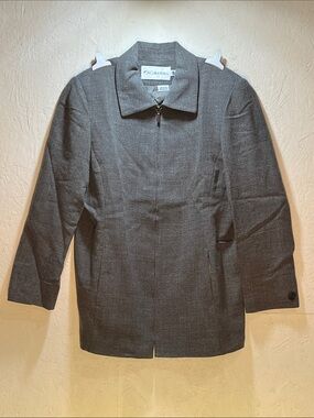 VINTAGE! JH Collectibles Men's Charcoal Pea Coat with Zip Front.